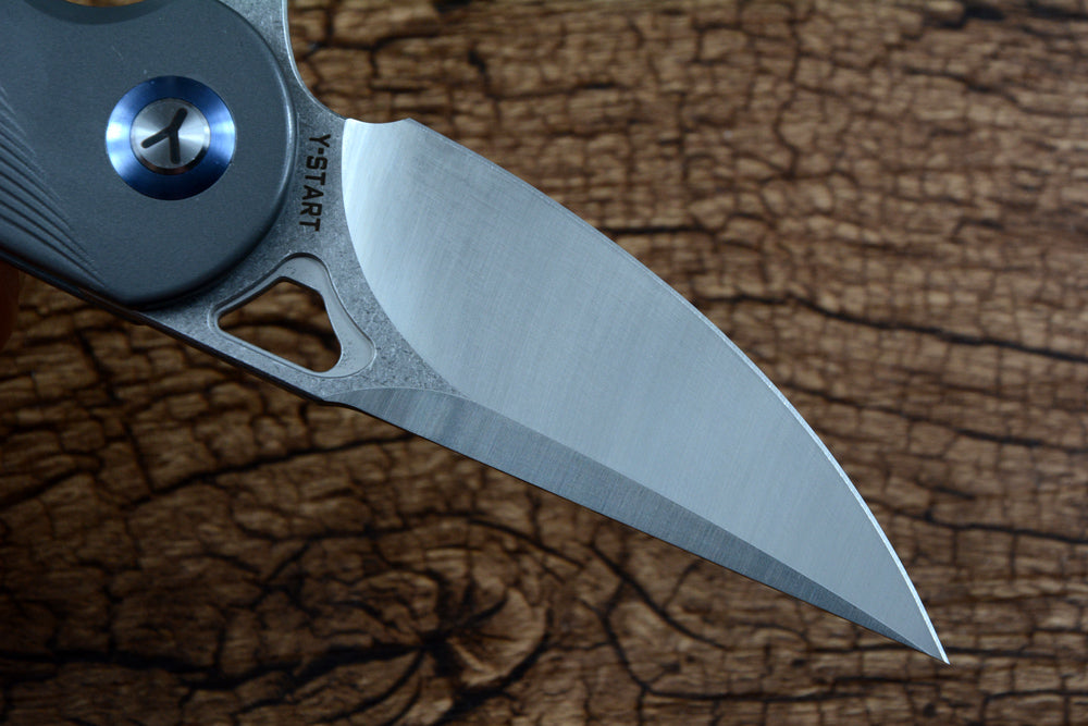 Y-START Folding Pocket Knife 154CM Blade Carbon Fiber Laser TC4 Titanium LK5032F