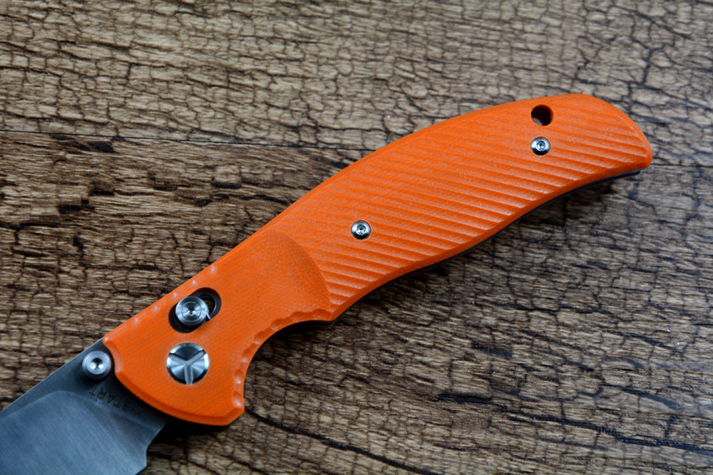 Y-START JIN02 Axial Folding Knife D2 Satin Blade Ball Bearing Washer G10 Handle Orange