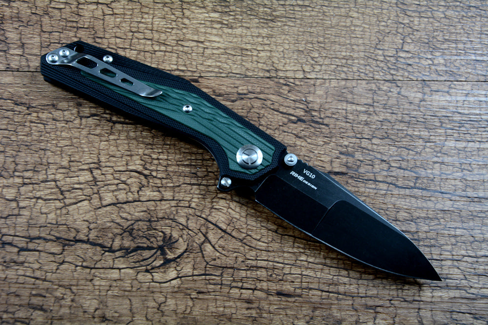Y-START VG10 Plain Blade Pocket Knives G10 Handle LK5033 Green