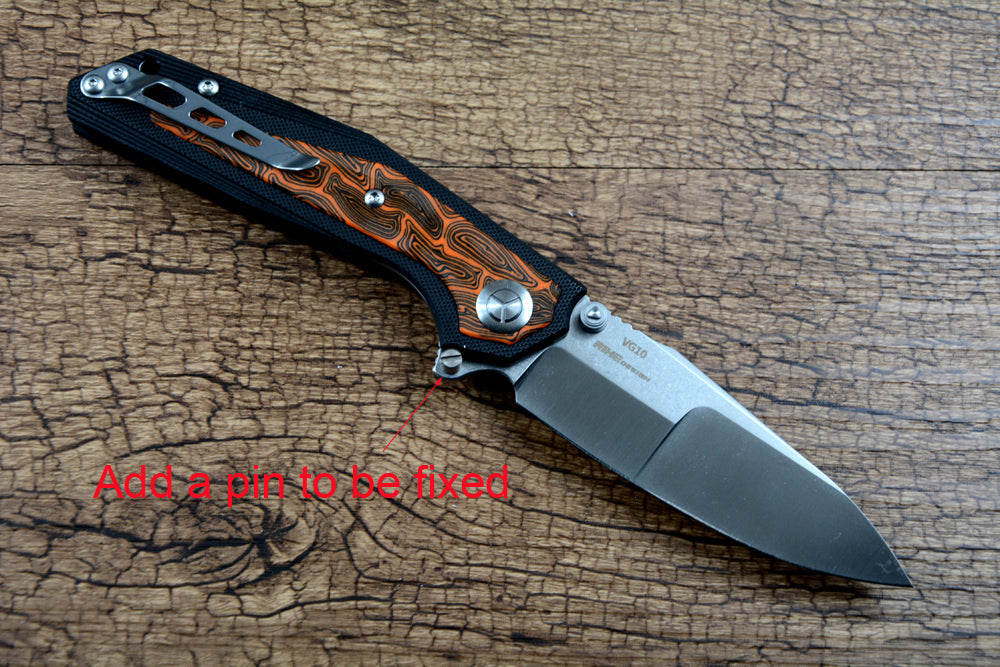 Y-START Folding Knife VG10 Blade Ball Bearing Washer G10 Orange LK5033