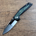 Y-START Folding Knife VG10 Blade Green Damascus Texture Lk5033