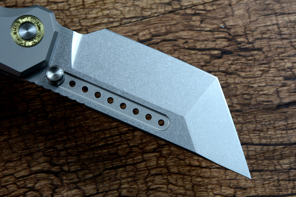 TWOSUN TS600 Folding Knife 14C28N Tanto Blade Carbon Fiber Titanium Handle