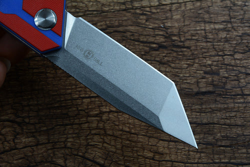 TWOSUN D2 Blade Pocket Folding Knife Red Blue G10 Handle TS38