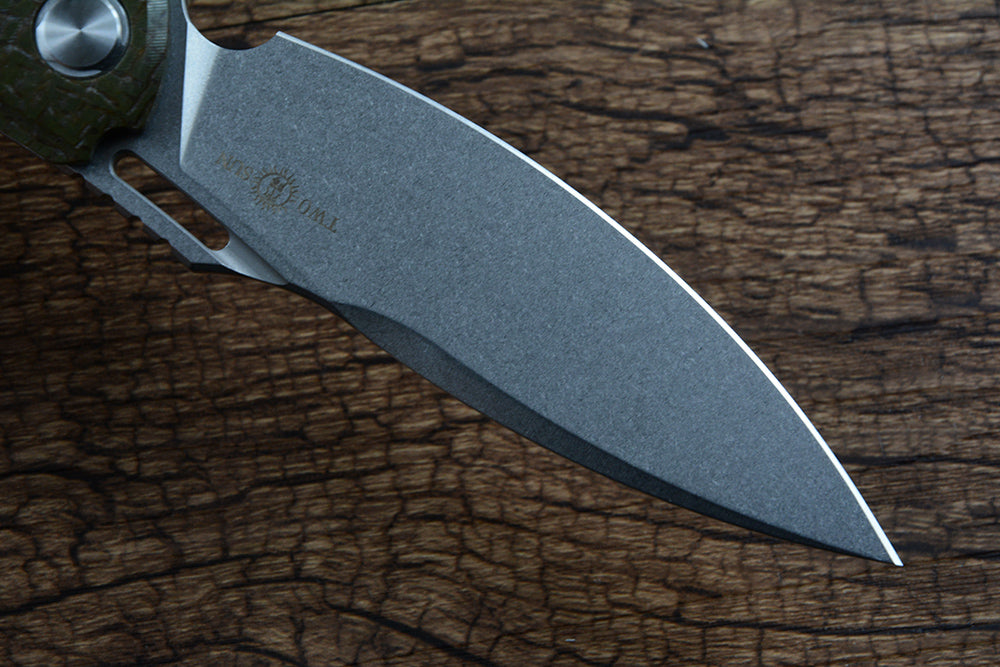Twosun Folding Pocket Knives Hunting Knife D2 Blade Linen Handle TS162