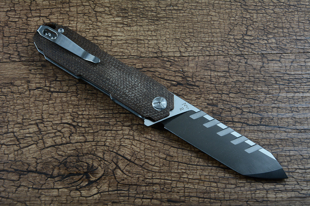 Twosun D2 Hunting Outdoor Knives Folding Blade Flipper Micarta Handle TS56