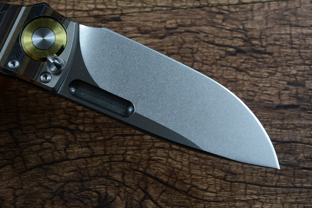 TWOSUN TS346 Folding Knife D2 Blade Copper Washer Color Titanium Handle