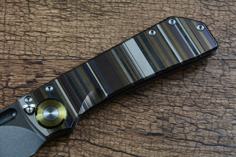 TWOSUN TS346 Folding Knife D2 Blade Copper Washer Color Titanium Handle