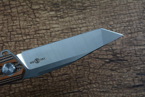 TWOSUN TS06 D2 Tanto Blade Folding Knife G10 Handle Liner Lock