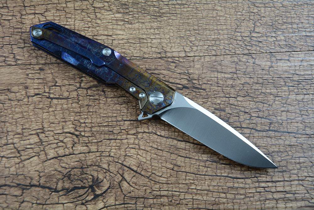 TWOSUN Folding Pocket Outdoor Knives D2 Blade Titanium TS21 Color