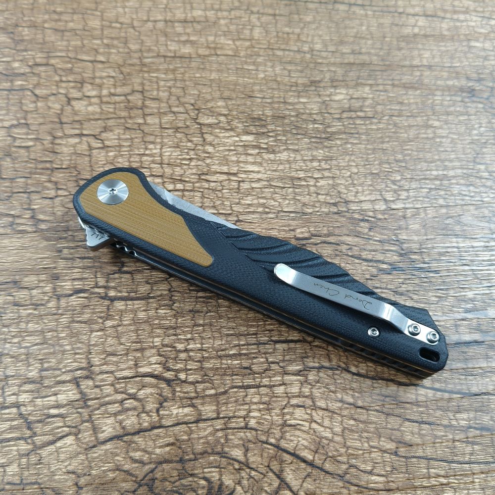 Y-START Folding Pocket Knife 3.82" D2 Blade G10 Handle Fast Open LK717 Brown