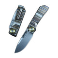 TWOSUN TS346 Folding Knife D2 Blade Copper Washer Color Titanium Handle