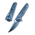Y-START Folding Pocket Knife 154CM Blade Carbon Fiber Laser TC4 Titanium LK5032F
