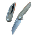 TWOSUN Folding Pocket Knife D2 Blade Brown Micarta Handle TS48