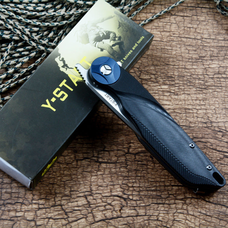 Y-START LK5024 flipper folding knife ball bearing washer D2 satin blade G10 handle outdoor camping hunting pocket knife EDC tools