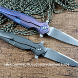 Y-START dagger flipper knife LK5022S with S35VN satin blade ceramic ball bearing washer TC4 handle outdoor EDC tools